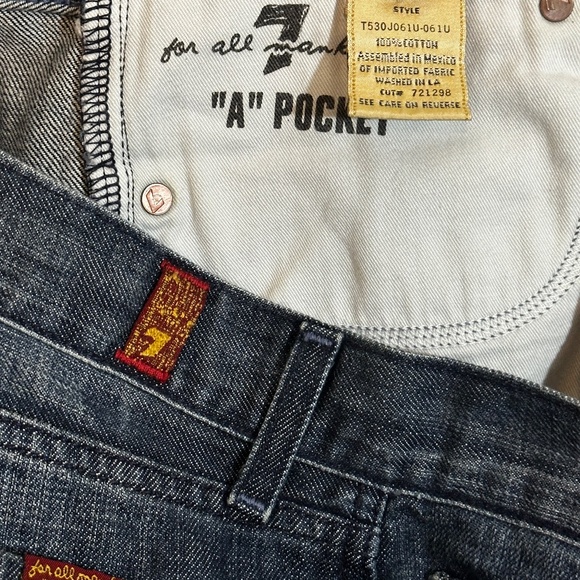 7 Seven for All Mankind A Pocket Jeans Y2k Dark Wash - Picture 5 of 12